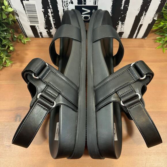 DV by Dolce Vita Women's Argyle Strap Sandals Black Size 6 - Picture 5 of 8